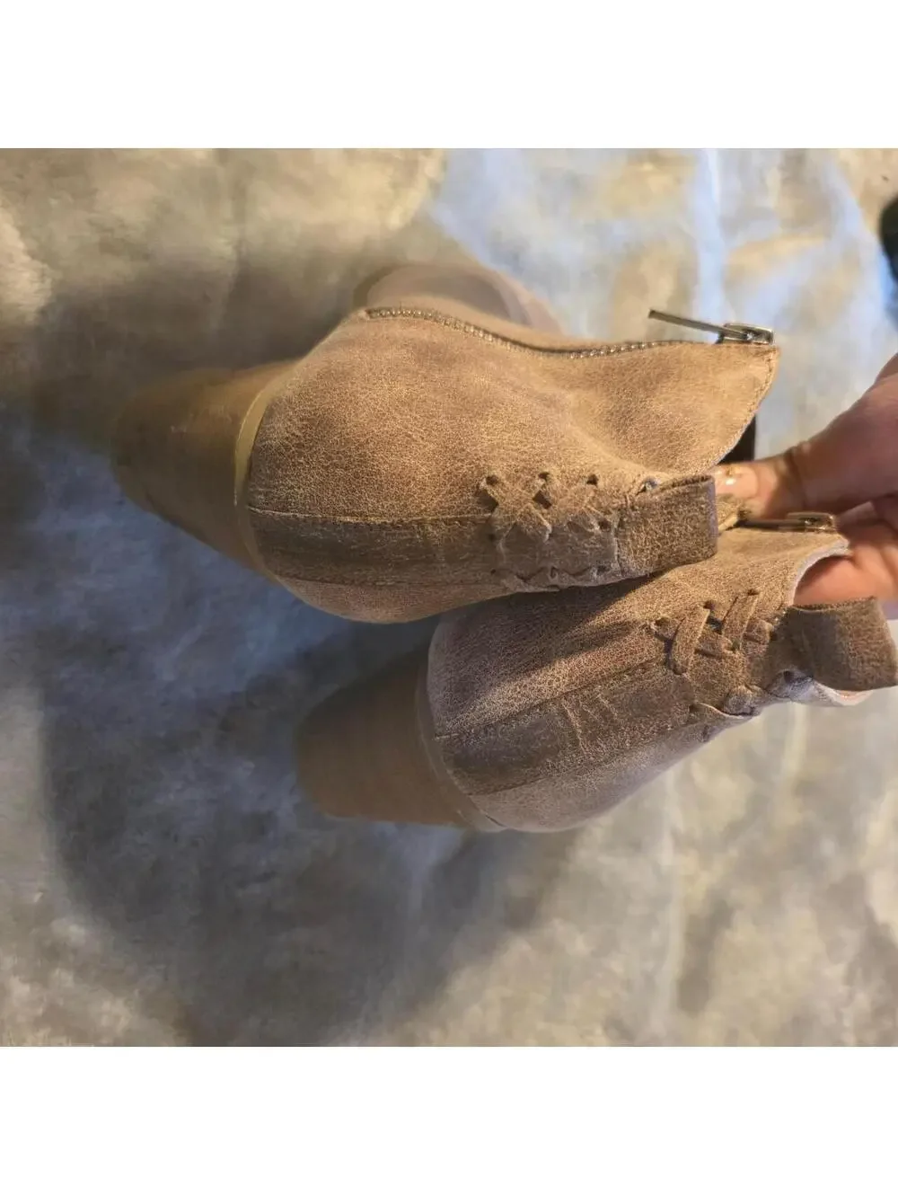 report Tan suede ankle boots with a 3.5 inch heel size 10 #boots #suede